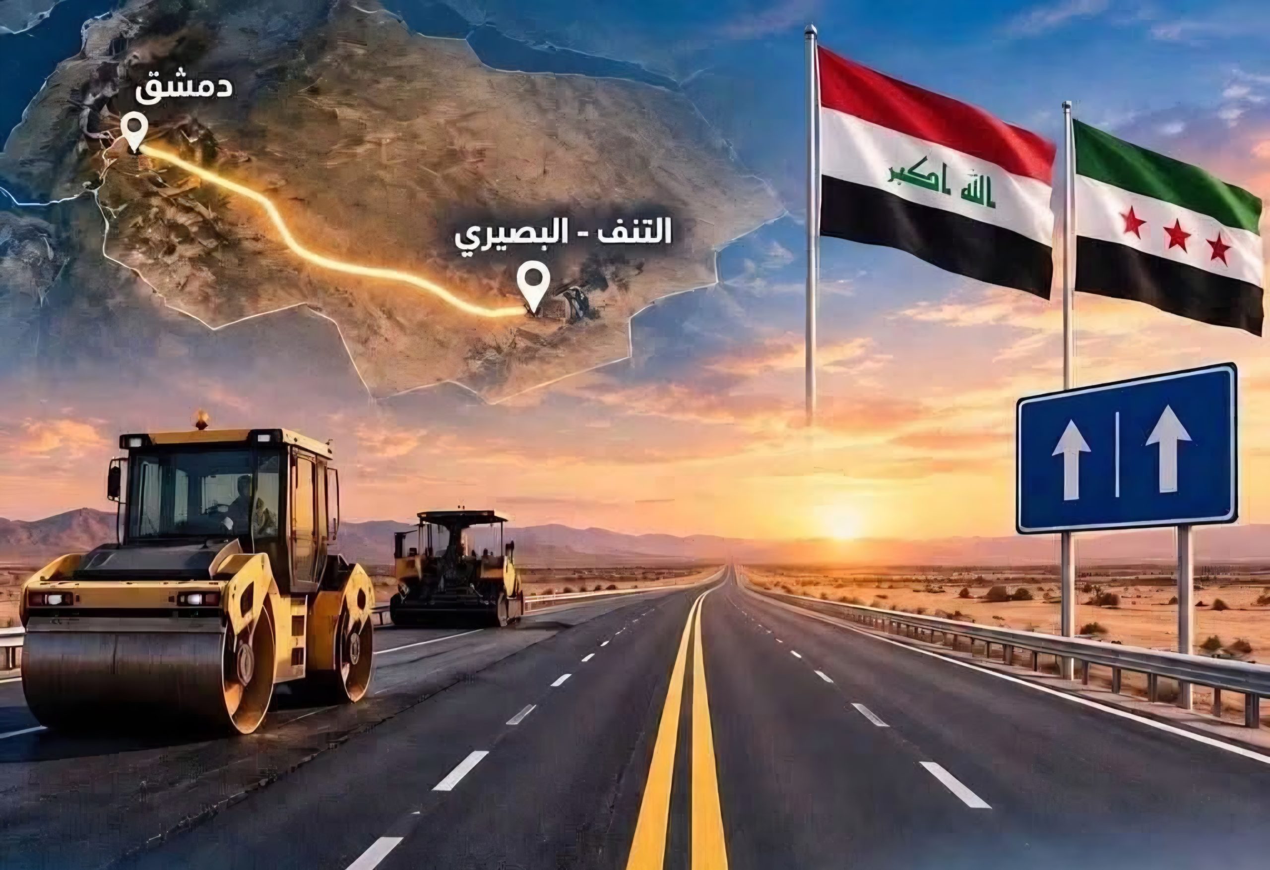 مشروع استراتيجي بكلفة 150 مليون دولار… تأهيل طريق البصيرة – التنف لتعزيز الربط مع العراق والخليج